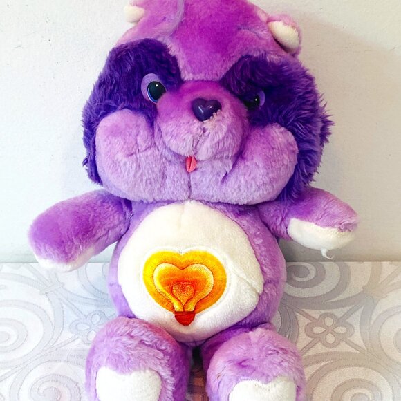 Vintage CARE BEAR COUSINS BRIGHT HEART RACCOON 13" Plush 1984 Kenner EUC - Picture 1 of 5
